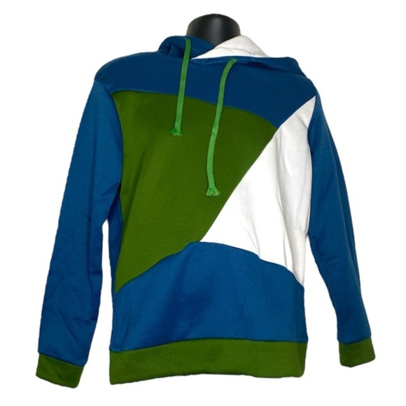 MansLife Tri Color Hoodie (Size:XL, Color:Blue/Green/White) - Picture 1 of 3